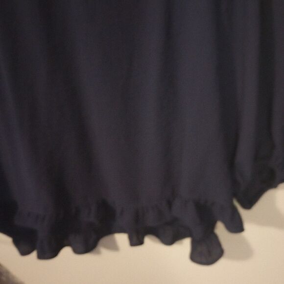 A.n.a ruffle trim sheer navy blouse - Picture 3 of 7